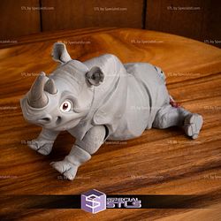 Basic STL Files Rhinoceros Articulated Rhino