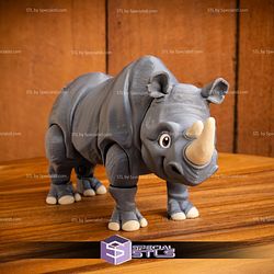 Basic STL Files Rhinoceros Articulated Rhino