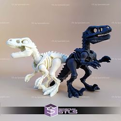 Basic STL Files Velociraptor Skeleton Articulated