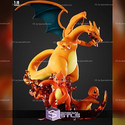 Charmander Evolution 381mm STL Files