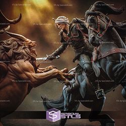 Ciri vs Manticore 392mm STL Files