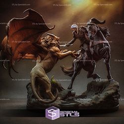 Ciri vs Manticore 392mm STL Files