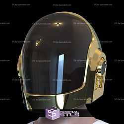 Cosplay STL Files Daft Punk Gold Guy Helmet