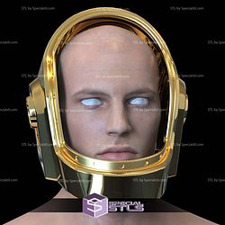 Cosplay STL Files Daft Punk Gold Guy Helmet