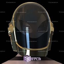 Cosplay STL Files Daft Punk Gold Guy Helmet