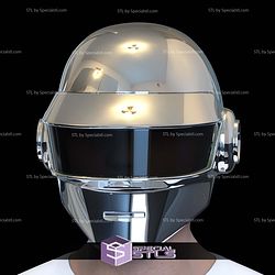 Cosplay STL Files Daft Punk Silver White Thomas Bangalter Helmet