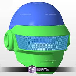 Cosplay STL Files Daft Punk Silver White Thomas Bangalter Helmet