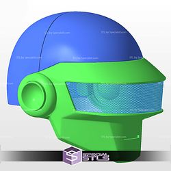 Cosplay STL Files Daft Punk Silver White Thomas Bangalter Helmet