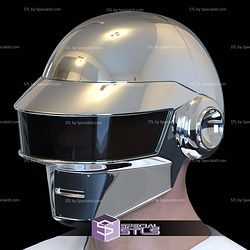 Cosplay STL Files Daft Punk Silver White Thomas Bangalter Helmet