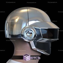 Cosplay STL Files Daft Punk Silver White Thomas Bangalter Helmet