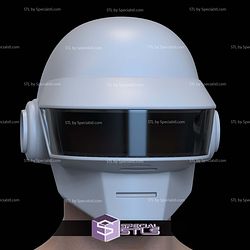 Cosplay STL Files Daft Punk Silver White Thomas Bangalter Helmet