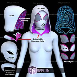 Cosplay STL Files Gwen Stacy Shell and Hood Across the Spider Verse