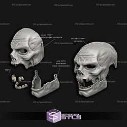 Cosplay STL Files Zombie Mask with Moveable Jaw