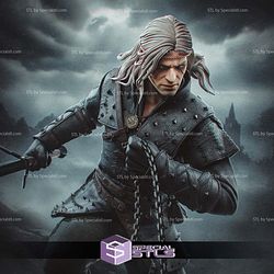 Geralt The Witcher Book Series 251mm STL Files