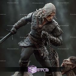 Geralt The Witcher Book Series 251mm STL Files