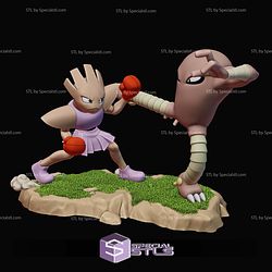 Hitmonchan vs Hitmonlee Pokemon 119mm STL Files