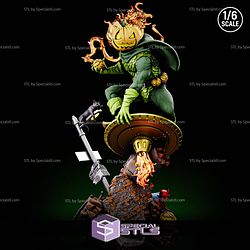 Jack O Lantern Flaming Pumpkin Head STL Files