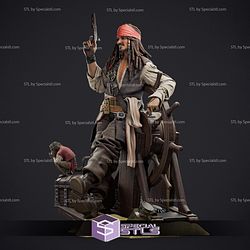 Jack Sparrow and Gun 345mm STL Files