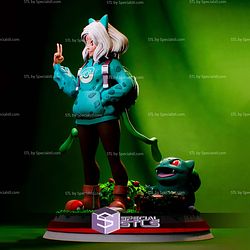 PokeGal Bulbasaur Girl Fanart STL Files