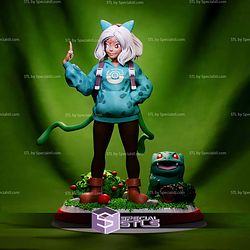 PokeGal Bulbasaur Girl Fanart STL Files
