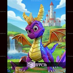 Spyro the Dragon and Sparx STL Files