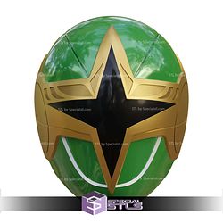 Cosplay STL Files Green Samurai Ranger Helmet Ninja Storm