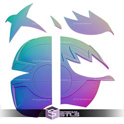 Cosplay STL Files Green Samurai Ranger Helmet Ninja Storm