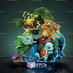 First Partner Pokemon Diorama STL Files