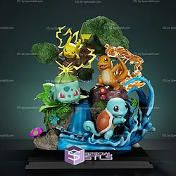 First Partner Pokemon Diorama STL Files