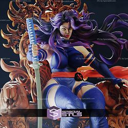 Psylocke on Throne STL Files