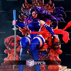 Psylocke on Throne STL Files