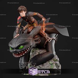 Toothless and Hiccup Horrendou Bust STL Files
