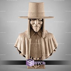 V for Vendetta Portrait Bust 334mm STL Files