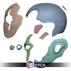 Cosplay STL Files Blue Beetle Helmet V4