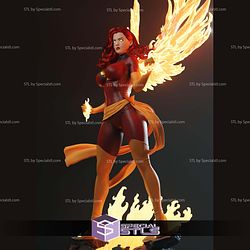 Jean Grey Dark Phoenix on Fire STL Files
