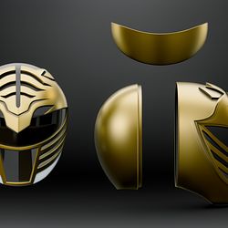 Cosplay STL Files White and Gold Ranger Helmet Mighty Morphin Power Rangers