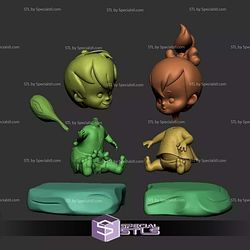 Bamm Bamm and Pebbles The Flintstones STL Files