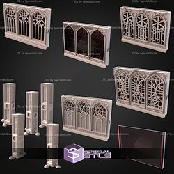 Cathedral Themed Terrain Set STL Miniatures