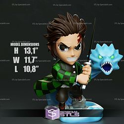 Chibi STL Collection Tanjiro Water Dragon