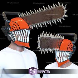 Cosplay STL Files Chainsaw Man Denji Helmet V2