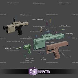 Cosplay STL Files SP18 Pistol Predator Badlands