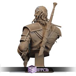 Geralt and Sword Stand Bust STL Files