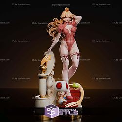 Princess Peach and Toad on Stair STL Files