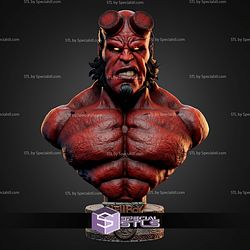 Red Hellboy Portrait Bust 175mm STL Files
