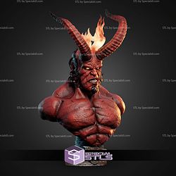 Red Hellboy Portrait Bust 175mm STL Files