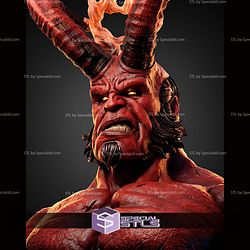 Red Hellboy Portrait Bust 175mm STL Files