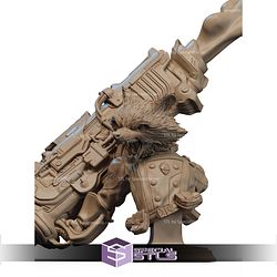 Rocket Fighting Scene Bust STL Files