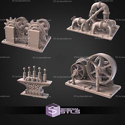 Steam Punk Terrain Set STL Miniatures
