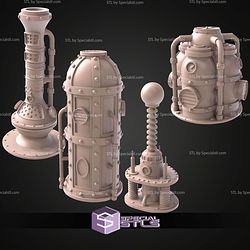 Steam Punk Terrain Set STL Miniatures