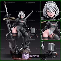 2B and Weapon Nier Automata 298mm STL Files